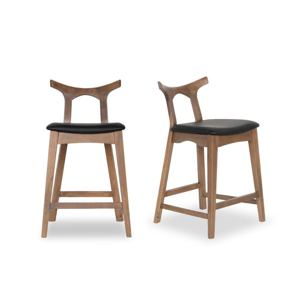 Hester Solid Wood Upholstered Square Bar Chair (Set of 2). Picture 1