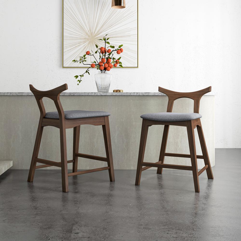 Hester Solid Wood Upholstered Square Bar Chair (Set of 2). Picture 3