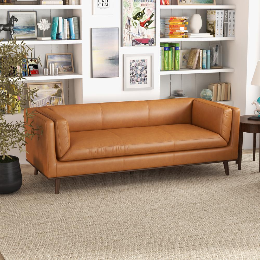 Cassidy Genuine Leather Sofa Couch. Picture 2