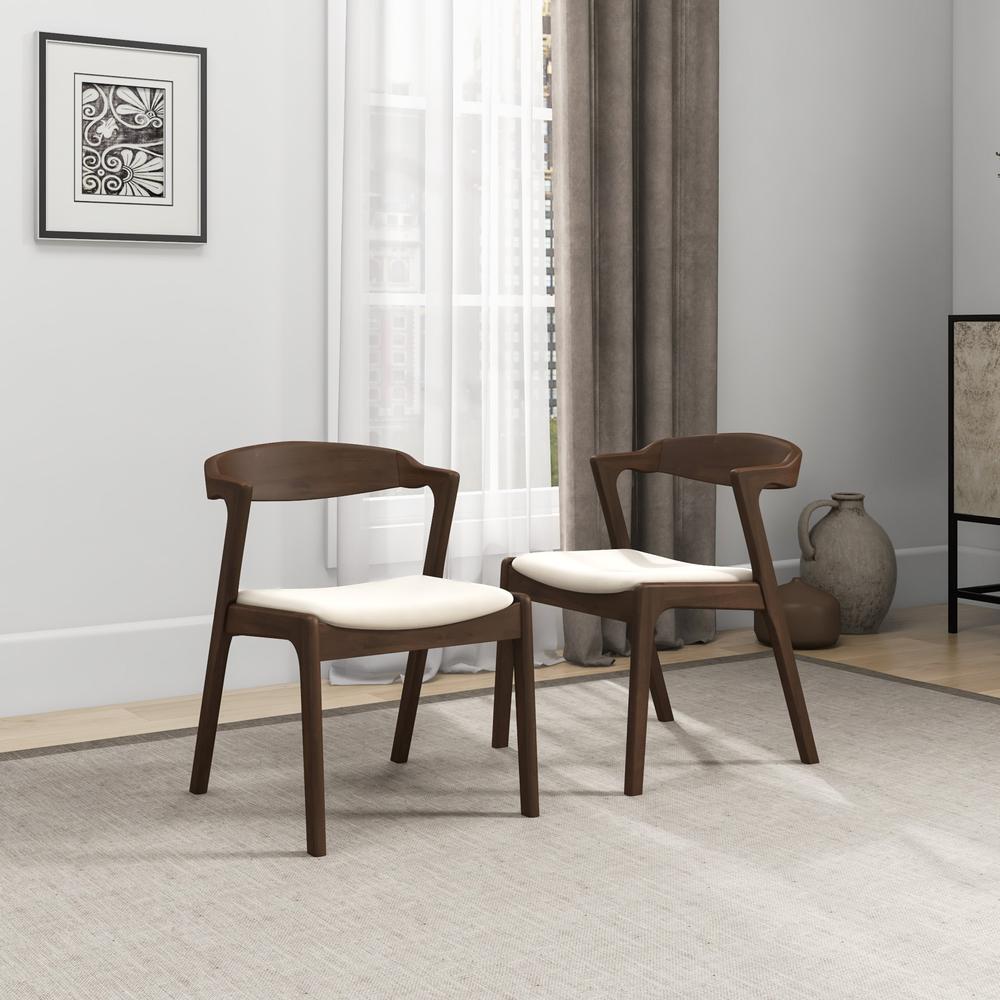 Dakota Mid-Century Modern Solid Wood Velvet Dining Chair (Set of 2). Picture 5