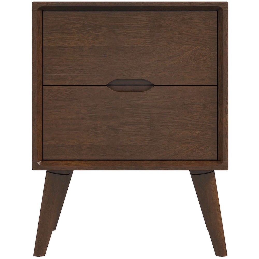 Alexandra Brown Night Stand with 2 Drawers. Picture 1