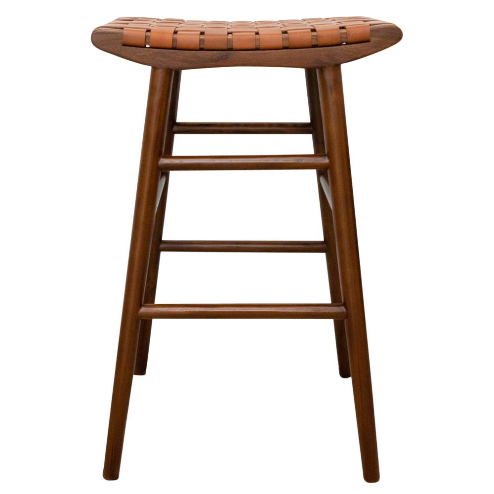 Maya 30" Genuine Leather Stool in Tan. Picture 2