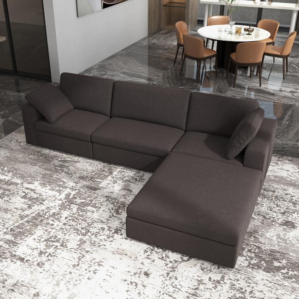 Cecilia Modular Corner Sectional Modern Sofa Dark Gray. Picture 3