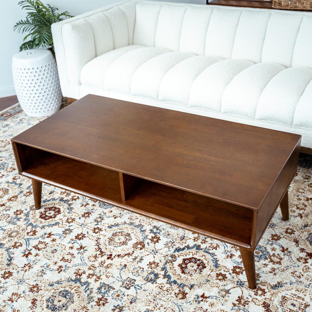 Hazel Solid Wood Walnut Brown Coffee Table. Picture 2