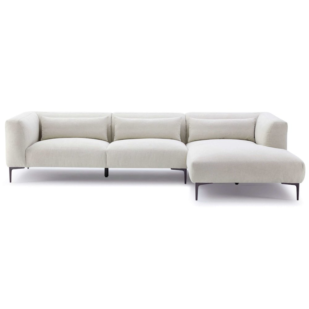 Laley L-Shaped Right-Facing Sectional in Cream. Picture 1