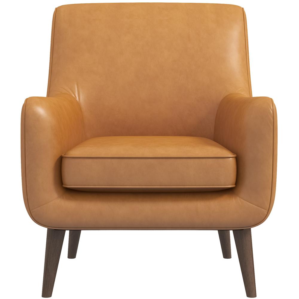 Alex Tan Leather Lounge Chair. Picture 1