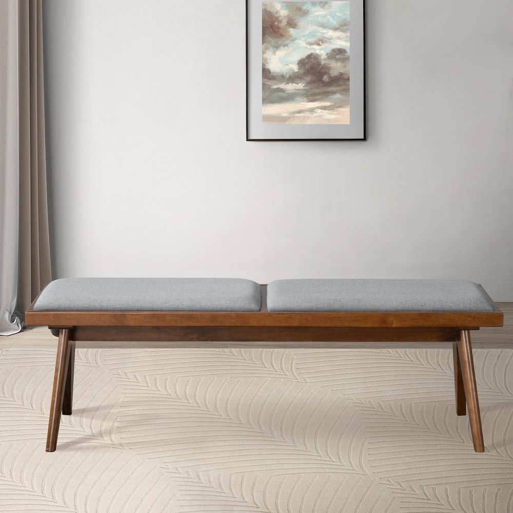 Keira Bench (Grey Fabric). Picture 4