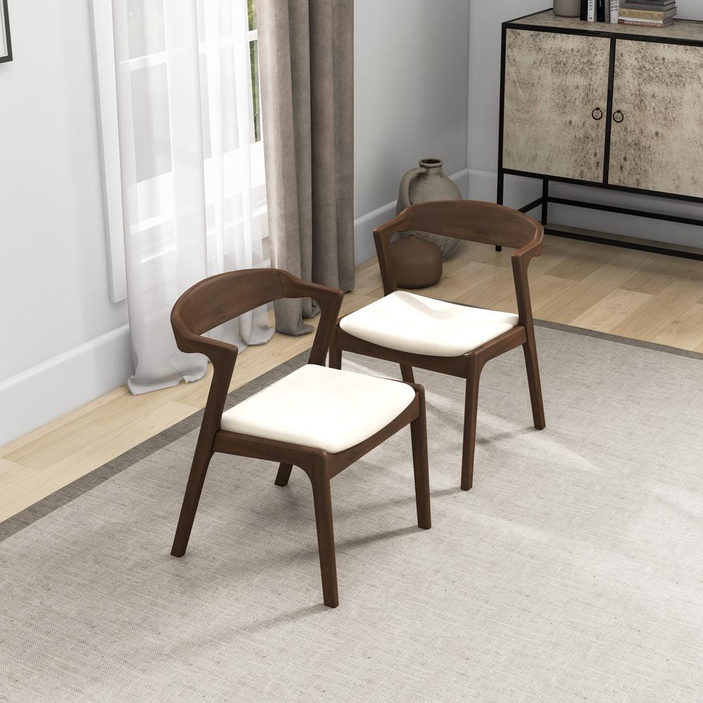 Dakota Mid-Century Modern Solid Wood Velvet Dining Chair (Set of 2). Picture 3