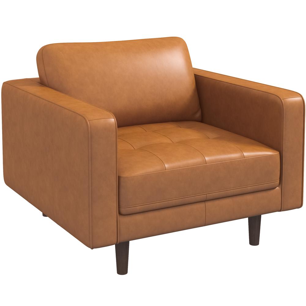 Catherine Leather Lounge Chair (Tan Leather). Picture 1