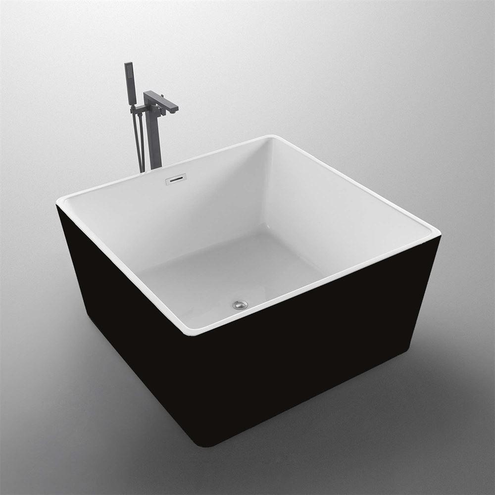 Biella 47 inch Freestanding Bathtub in Black. Picture 3