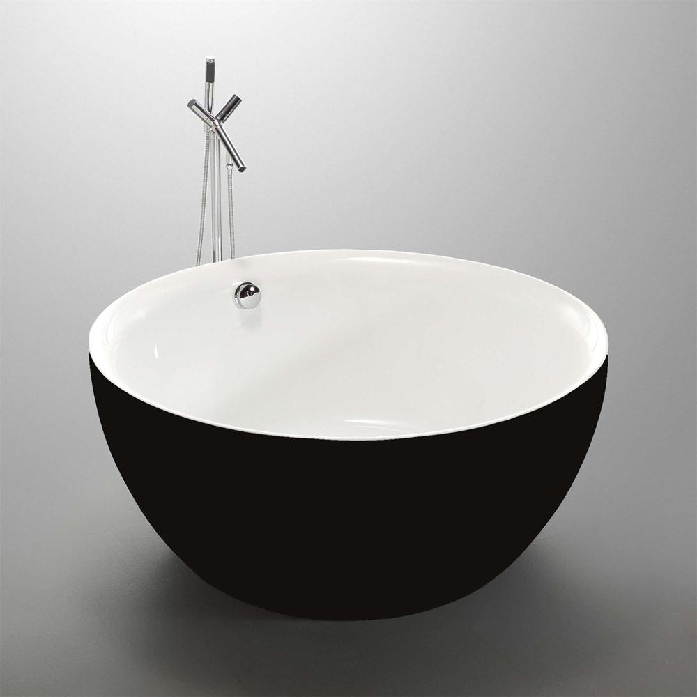 Parma 59 inch Freestanding Bathtub in Black. Picture 3