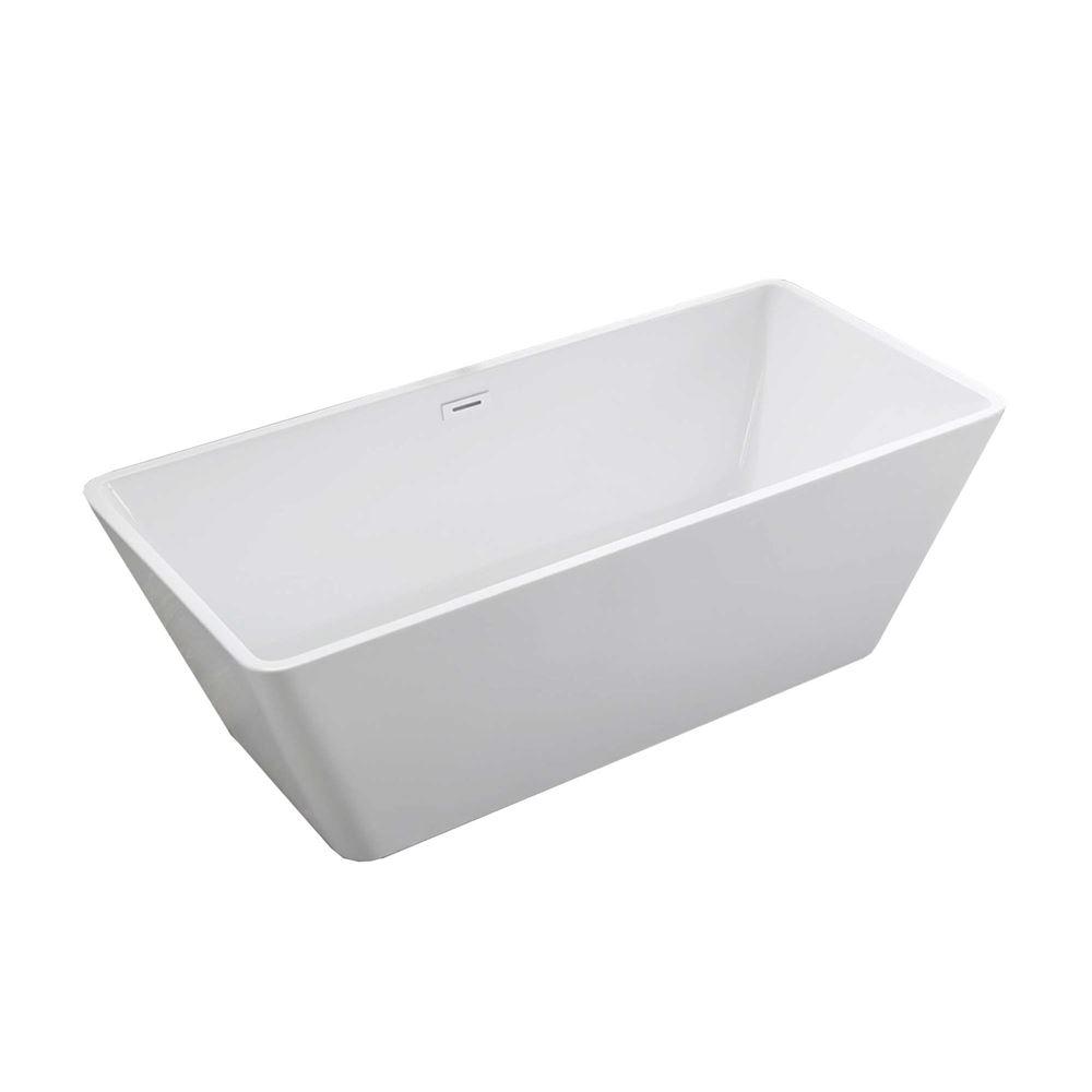 Rieti 67 inch Freestanding Bathtub in Glossy White. Picture 1