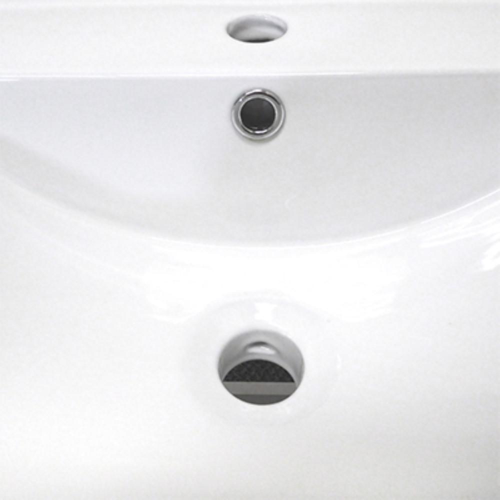 24.4 in Single wall mount style sink vanity-wood- white. Picture 14