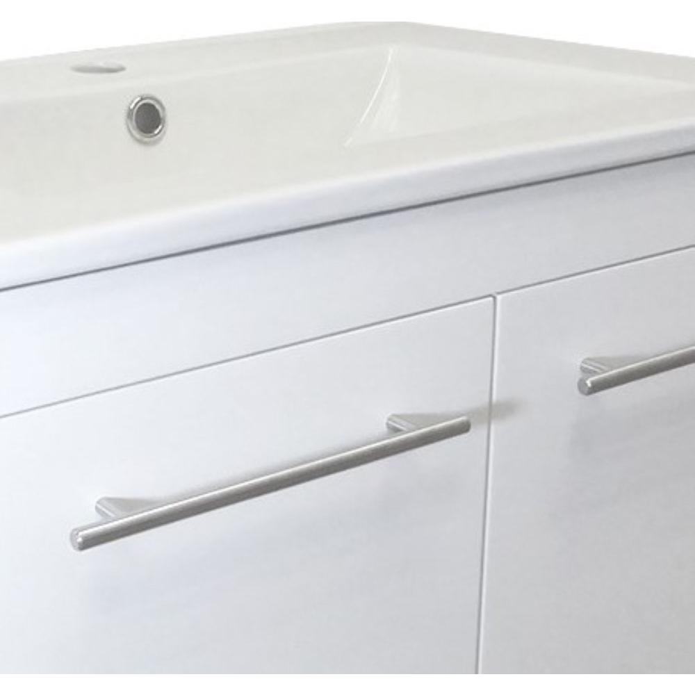 24.4 in Single wall mount style sink vanity-wood- white. Picture 16