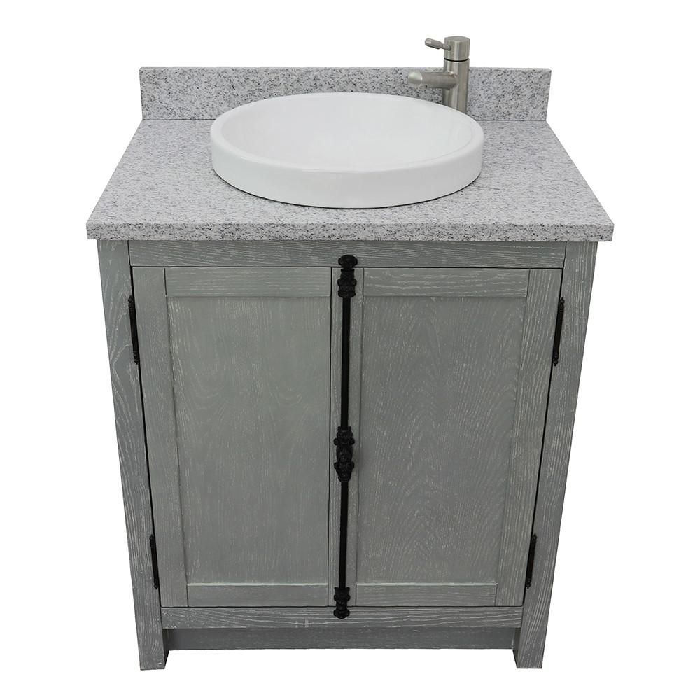 31 Single vanity in Gray Ash finish with Gray granite top and rectangle sink. Picture 18