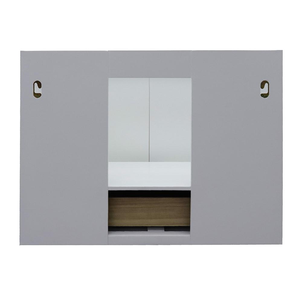Single wall mount vanity in White with Gray granite top and rectangle sink. Picture 7