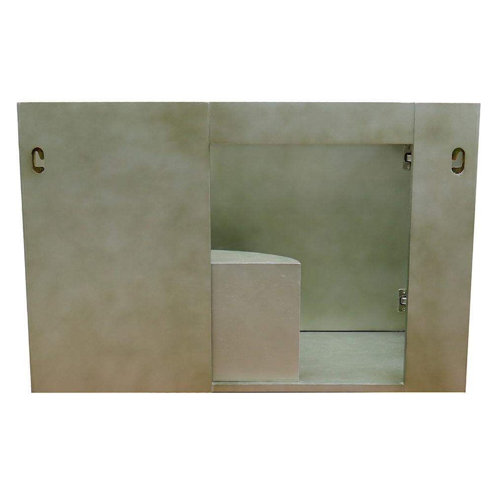 Single wall mount vanity in Linen Brown with Black Galaxy top and rectangle sink. Picture 22