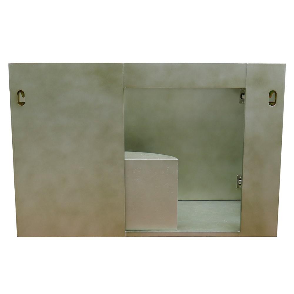 Single wall mount vanity in Linen Brown with Gray granite top and rectangle sink. Picture 10
