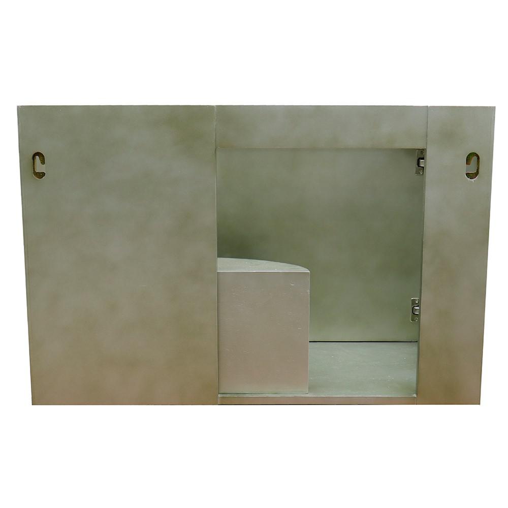 Single wall mount vanity in Linen Brown with White Quartz top and oval sink. Picture 9