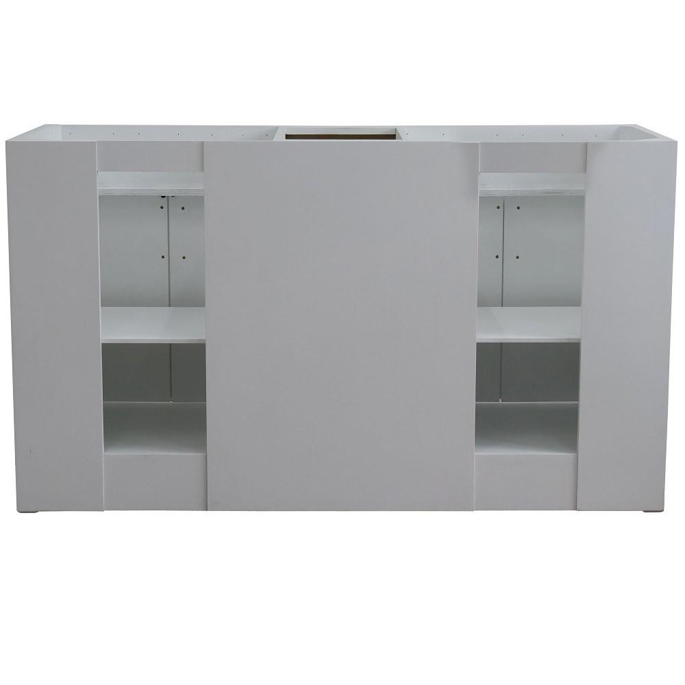 61 Double sink vanity in White finish and Gray granite and round sink. Picture 11