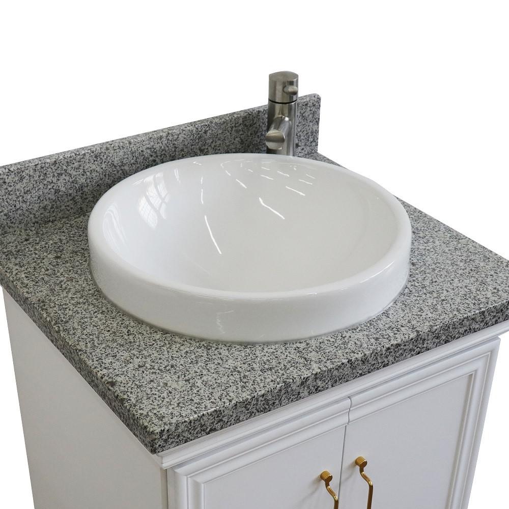 25 Single vanity in White finish with Gray granite and round sink. Picture 6