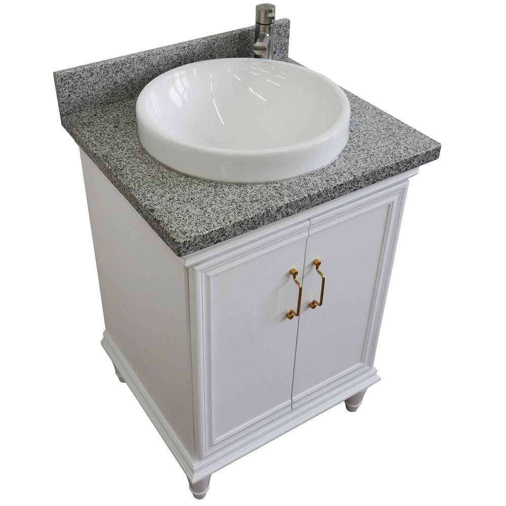 25 Single vanity in White finish with Gray granite and round sink. Picture 9