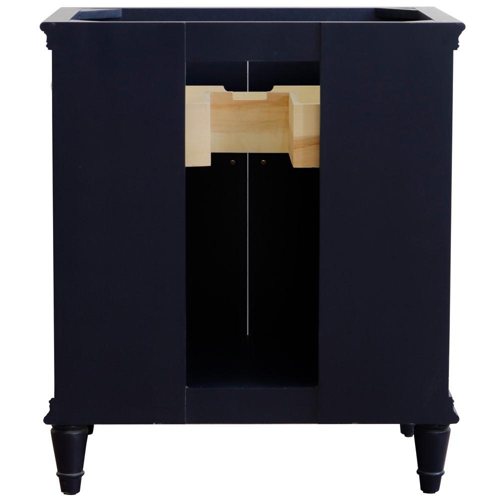 31 Single vanity in Blue finish with Black galaxy and round sink. Picture 7