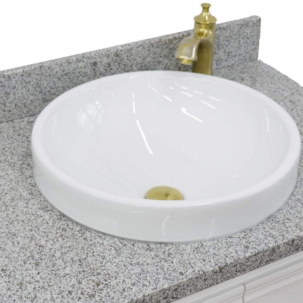 31 Single vanity in White finish with Gray granite and round sink. Picture 9