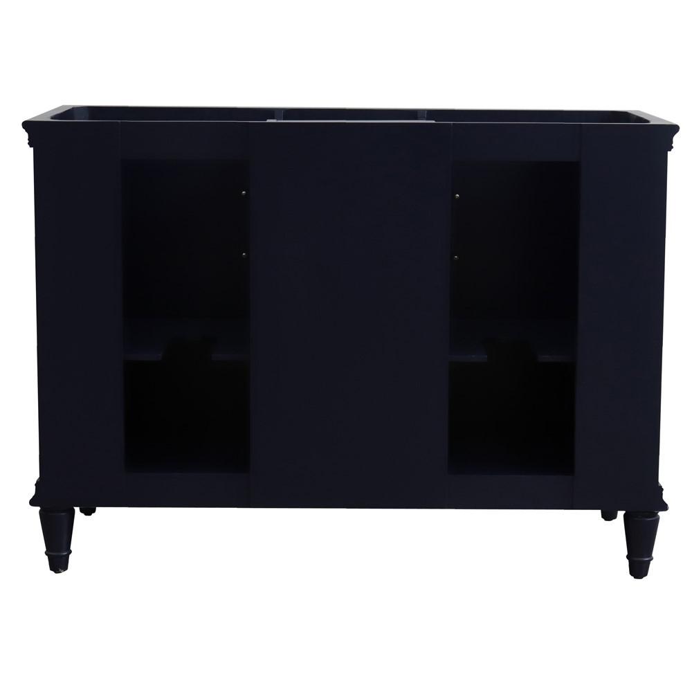 49 Double vanity in Blue finish with Black galaxy and round sink. Picture 8