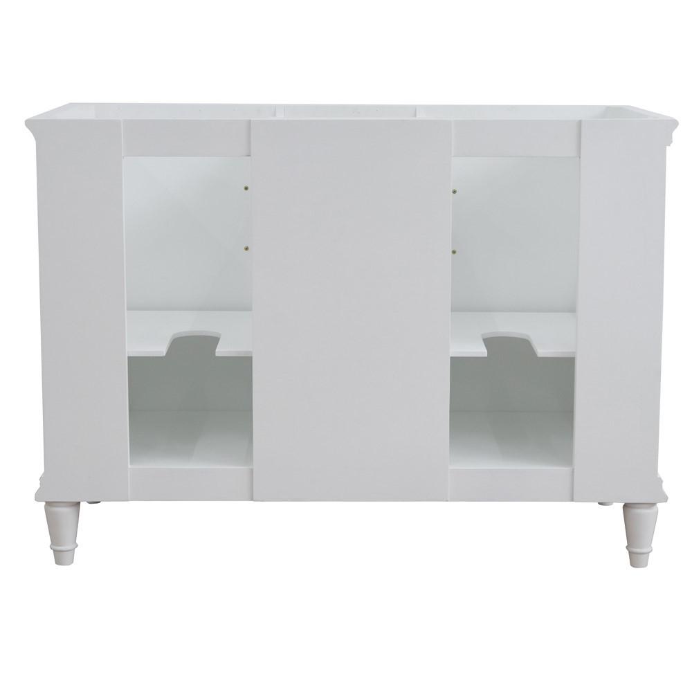 49 Double vanity in White finish with White Carrara and round sink. Picture 7