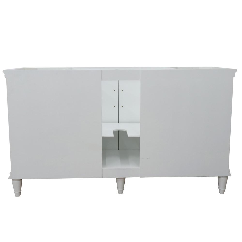 61 Single vanity in White finish with Black galaxy and round sink. Picture 7