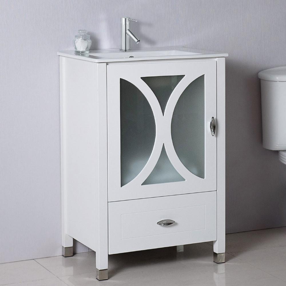 24 in Single sink vanity-manufactured wood-white. Picture 5