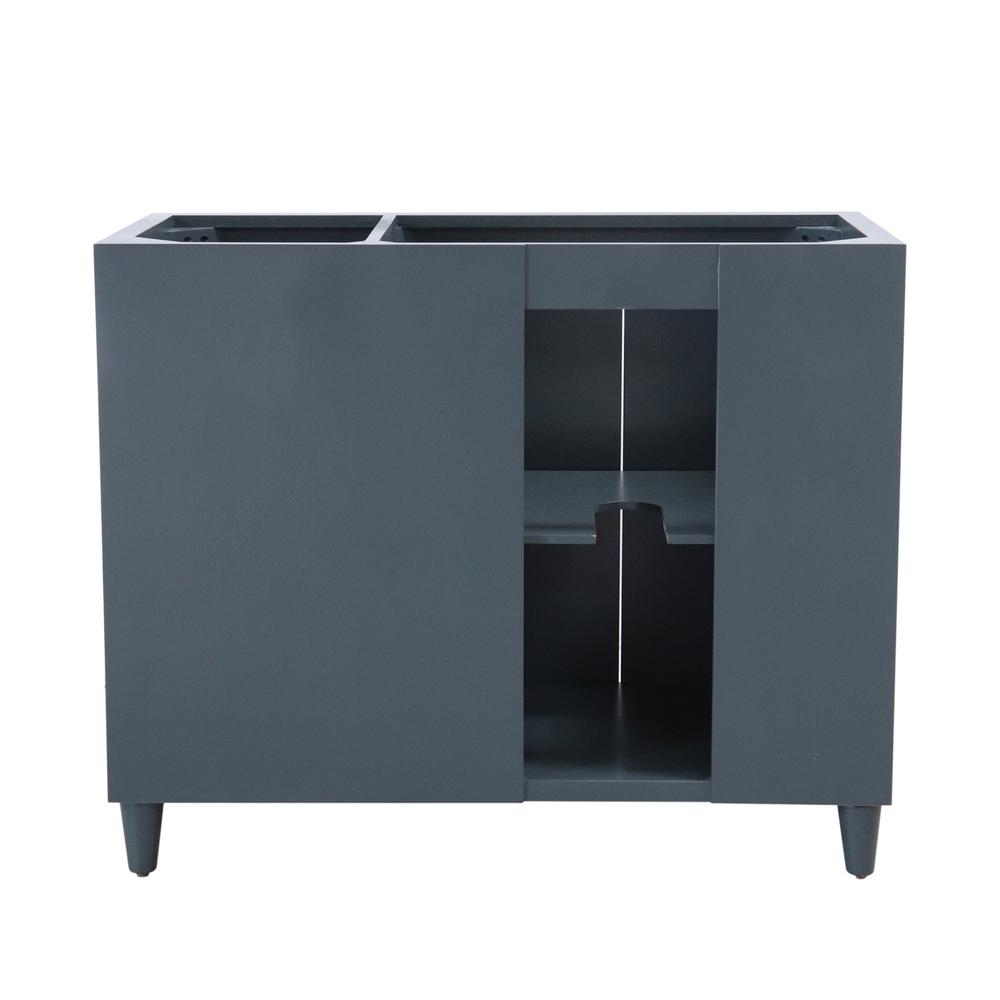 39 in. Single Sink Vanity in Dark Gray with White Composite Granite Sink Top. Picture 13