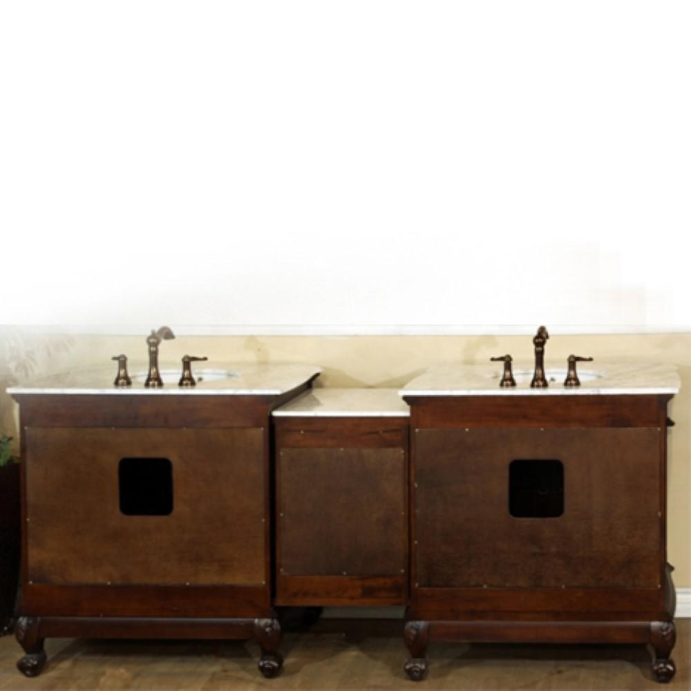 82.7 in. Double sink vanity-walnut-white marble. Picture 6