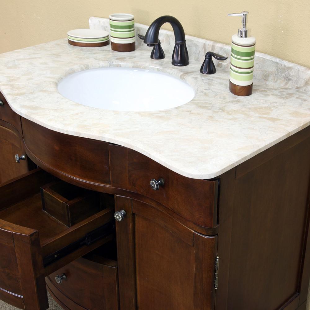 38.2 in Single sink vanity-wood-walnut. Picture 4