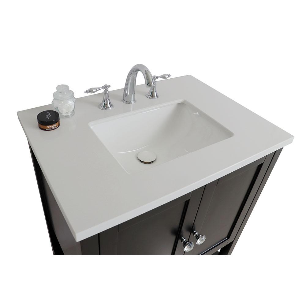 31 in Single sink vanity-wood-Espresso-white quartz. Picture 4
