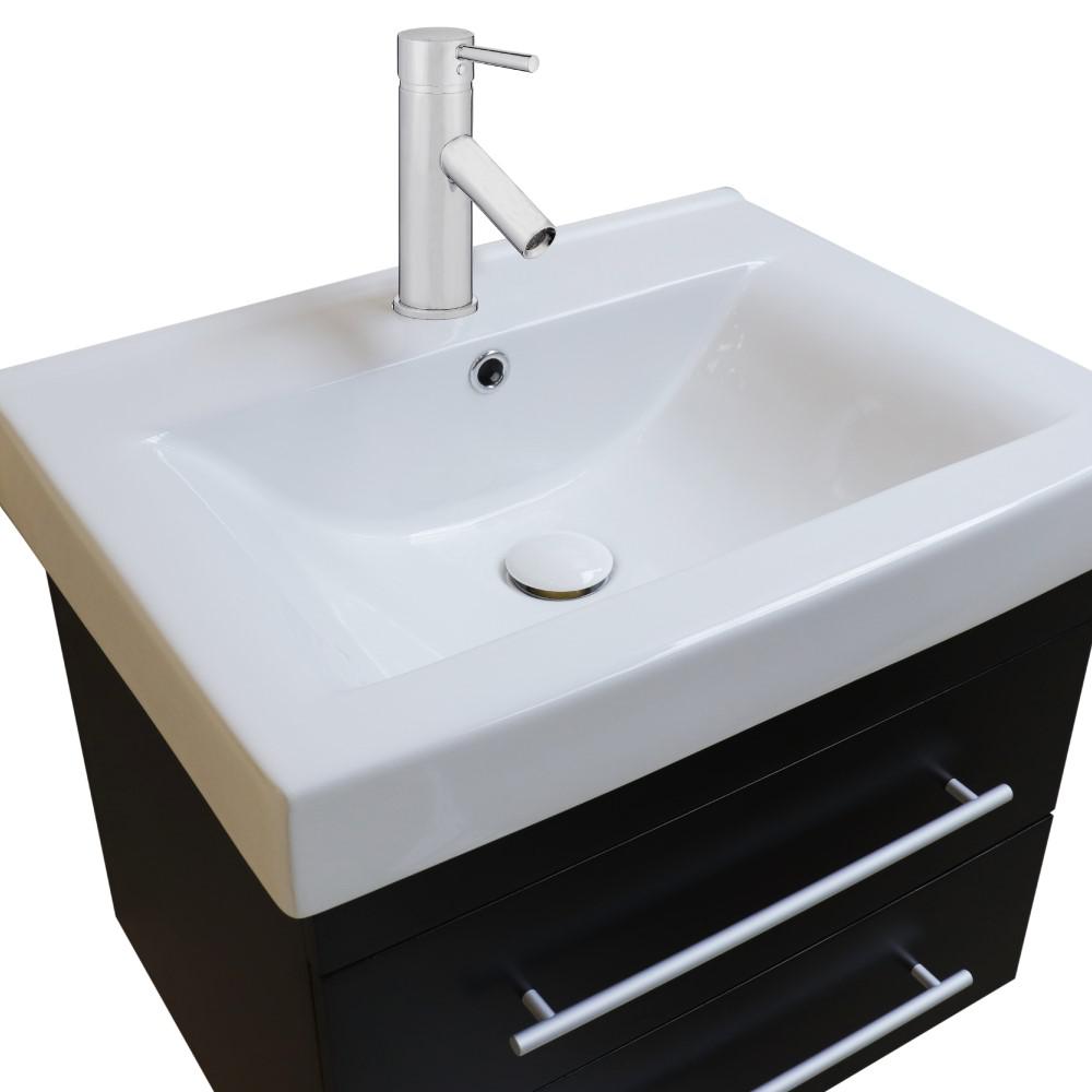 24.25 in Single wall mount style sink vanity-wood-black. Picture 7