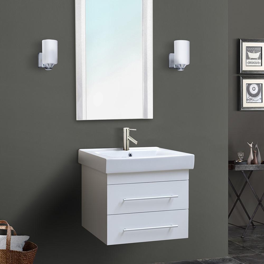 24.25 in Single wall mount style sink vanity-wood-black. Picture 10