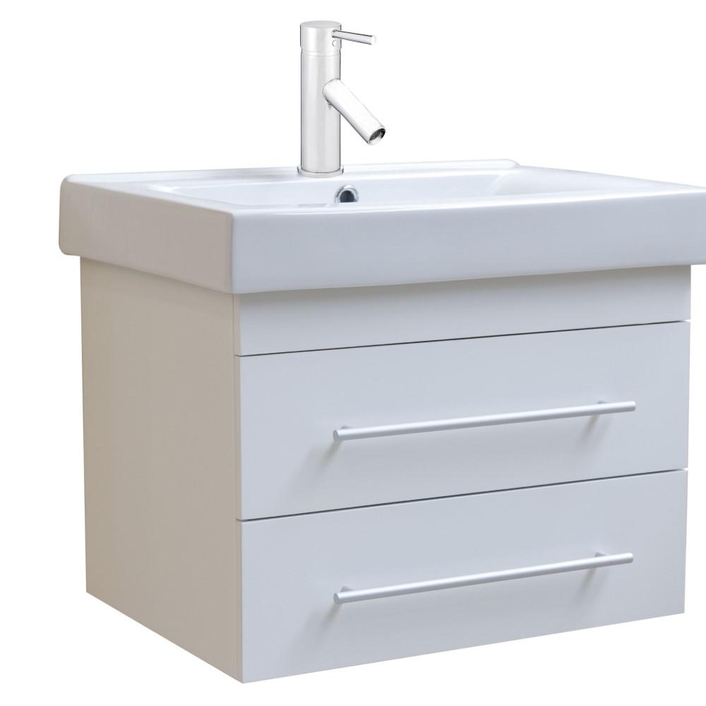 24.25 in Single wall mount style sink vanity-wood-black. Picture 11