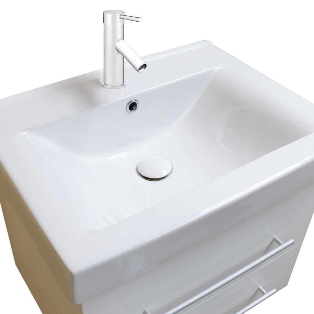 24.25 in Single wall mount style sink vanity-wood-black. Picture 14