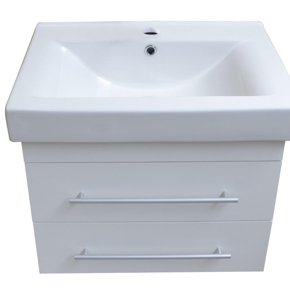 24.25 in Single wall mount style sink vanity-wood-black. Picture 15