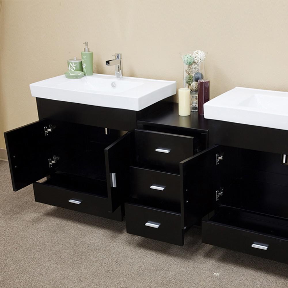 80.7 in Double sink vanity-wood-black. Picture 1