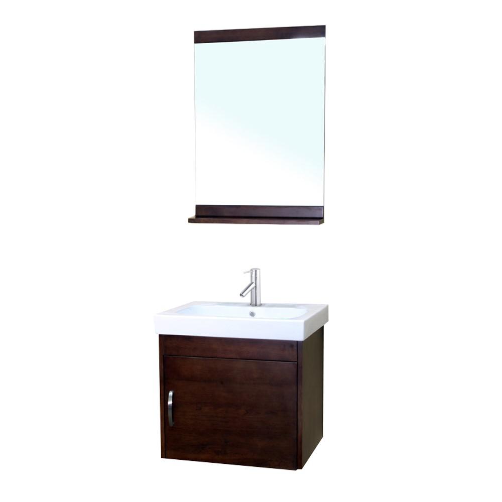 48.8 in Double wall mount style sink vanity-wood- walnut. Picture 3