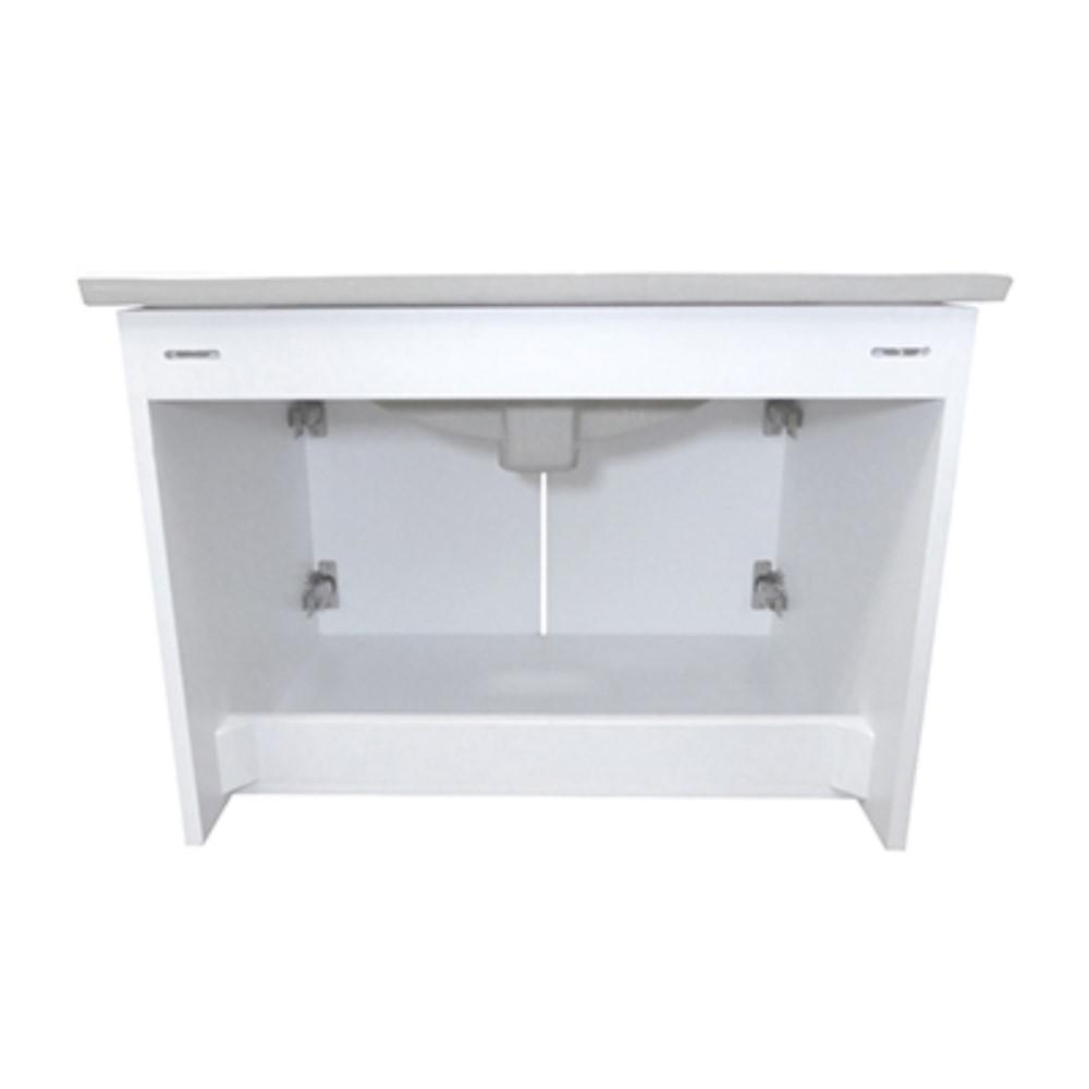 24.4 in Single wall mount style sink vanity-wood- white. Picture 4