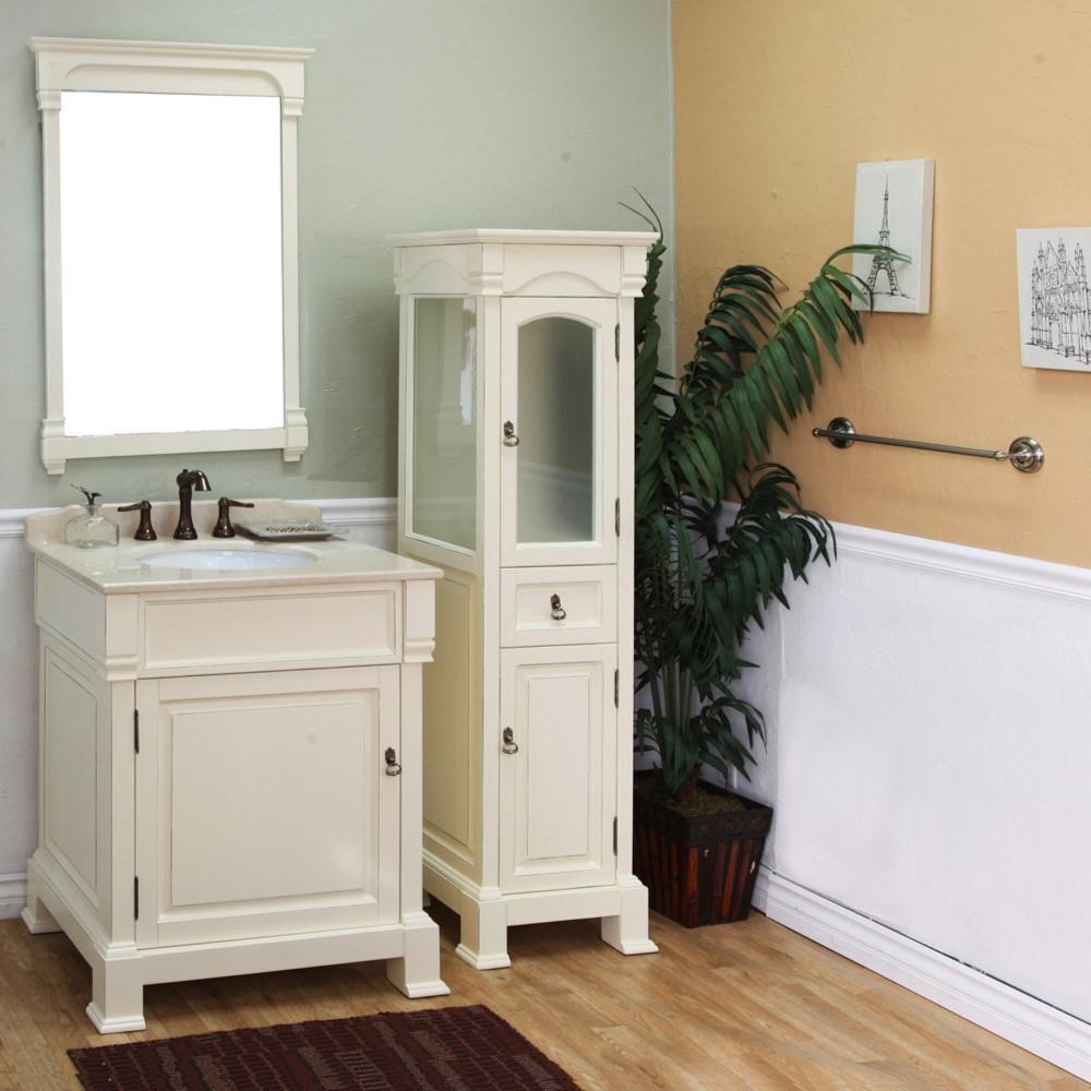 30 in Single sink vanity-wood-cream white. Picture 2