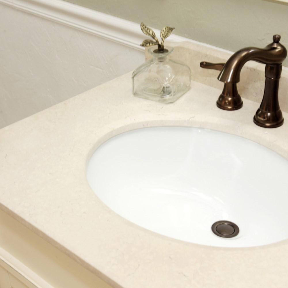 30 in Single sink vanity-wood-cream white. Picture 3