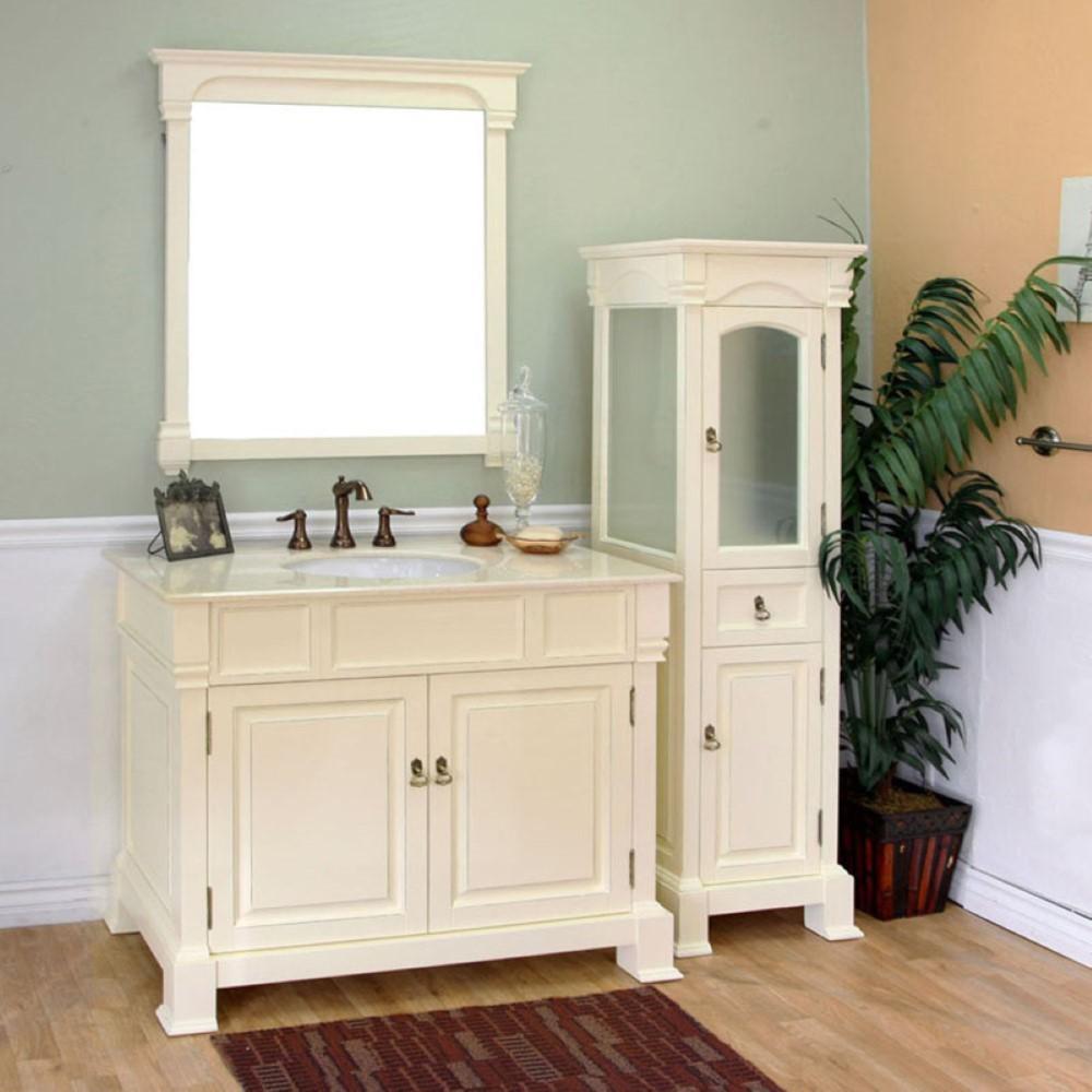 42 in Single sink vanity-wood-cream white. Picture 1