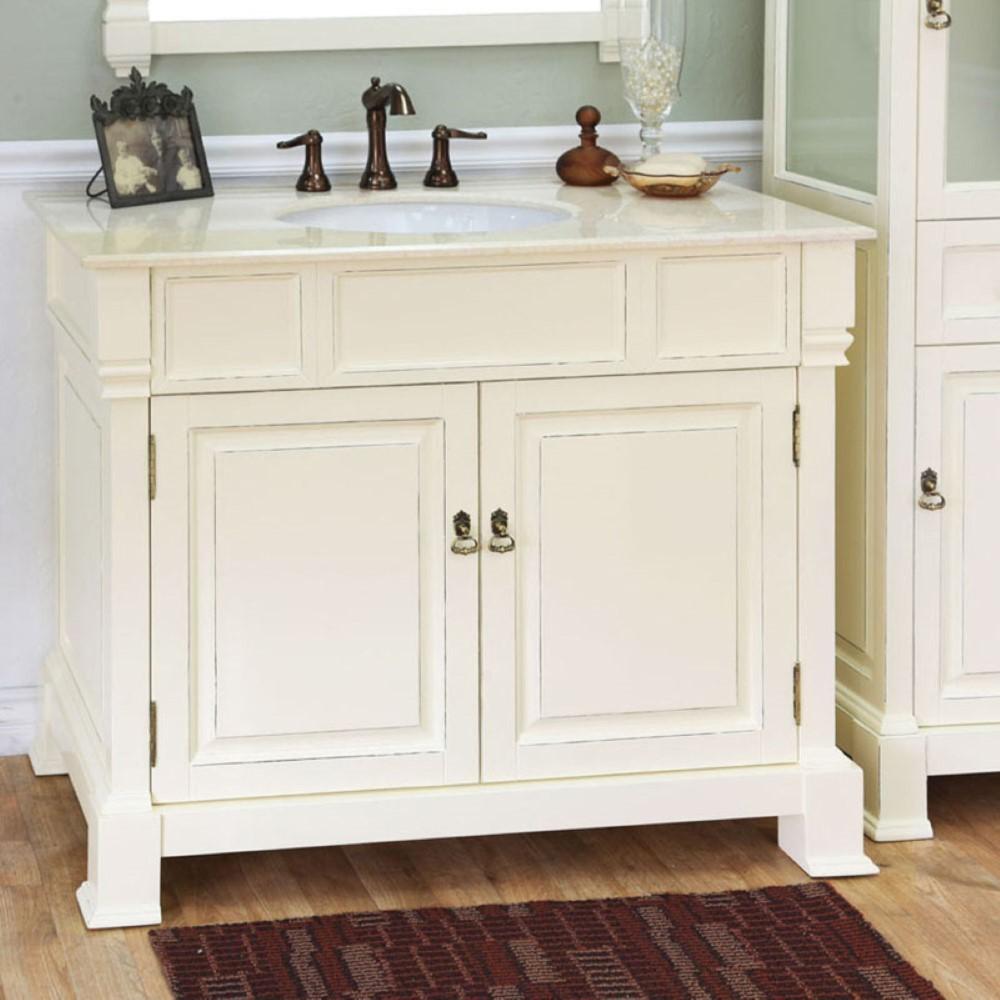 42 in Single sink vanity-wood-cream white. Picture 4