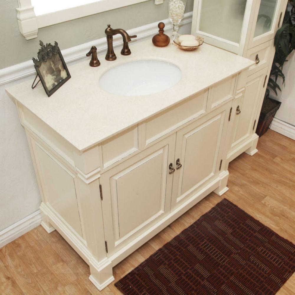 42 in Single sink vanity-wood-cream white. Picture 3