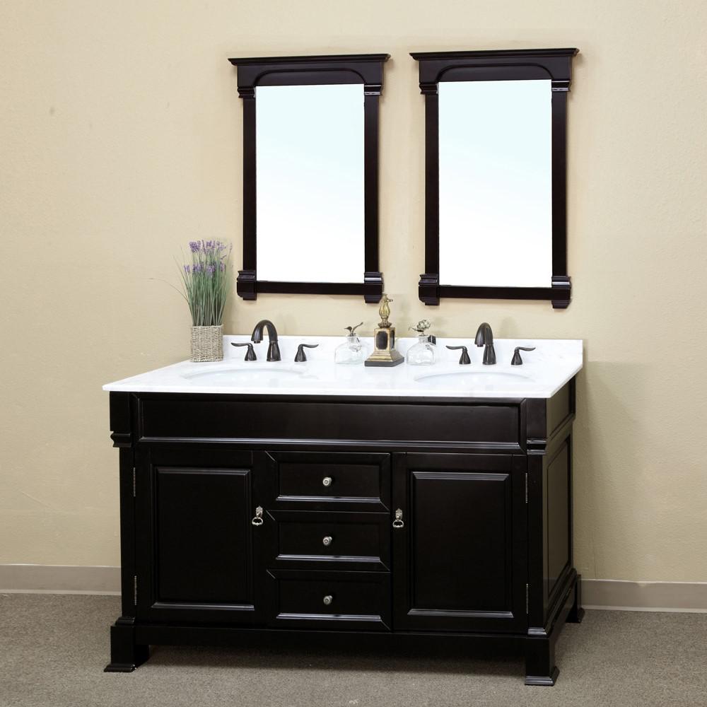 60 in Double sink vanity-wood-espresso. Picture 1